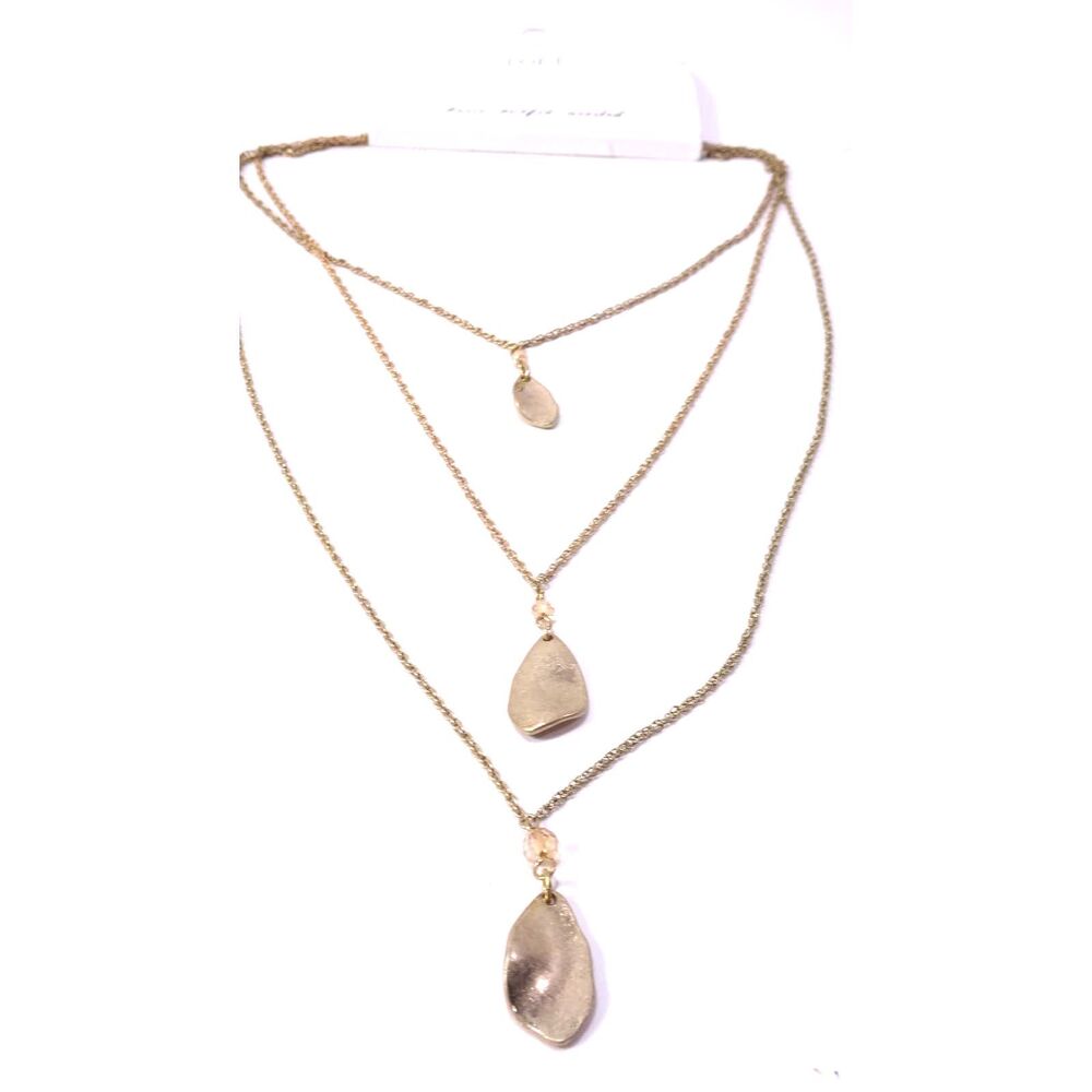 Ann Taylor LOFT Women's Modern Leaf Lucite BEd Tiered Necklace NWT 35